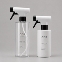 Bouteille pulvérisateur à gâchette givrée noire réutilisable de 200 ml, 300 ml, 500 ml pour le nettoyage automobile, emballage personnalisé pour bouteille de soin capillaire de salon