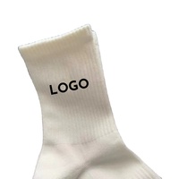 Chaussettes de sport personnalisées avec logo, antidérapantes, respirantes, à compression de la voûte plantaire, blanches, pour hommes, pour l'entraînement au football, chaussettes d'été