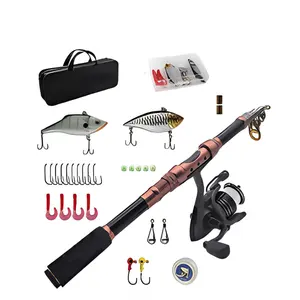 <span class=keywords><strong>Canne</strong></span> à pêche télescopique en carbone à <span class=keywords><strong>action</strong></span> lente CTO Advanced Design Fly avec moulinet et poignée EVA – Kit lourd - Product Image 1