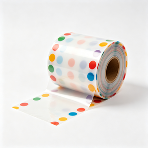 ฟิล์มพลาสติกใสลายจุดสีสันสดใส สำหรับห่ออาหารและห่อของขวัญ - Product Image 3