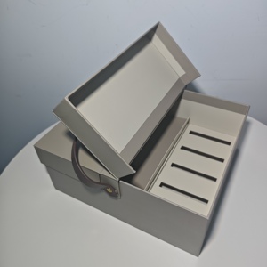 Phong cách mới đôi cửa mở hộp quà tặng chất lượng cao với da xử lý cho cà phê sang trọng cửa hàng takeout bao bì - Product Image 5