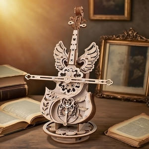 Boîte à musique éducative en bois 3D à assembler soi-même, Aile d'Ange, avec impression de logo personnalisée pour adultes et OEM - Product Image 1