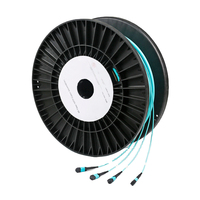 Kabel Trunk Multimode OM3 4x MPO ke 4x MPO 48 Serat Fiber Female LSZH 50/125 Tipe A/B/C Aqua 40/100G untuk Kabel Data Center