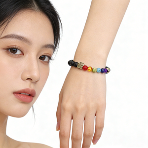 치유 아게이트 빈티지 천연석 팔찌 탄성 구슬 장식 액세서리 남녀 공용 - Product Image 6
