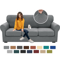 Housse de canapé extensible jacquard 4 pièces, anti-dérapante, protection de meubles, pour canapé 3 places