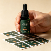 Étiquettes cosmétiques imperméables TEDDY en vinyle BOPP avec dorure à chaud et UV pour cosmétiques, parfums et flacons en verre
