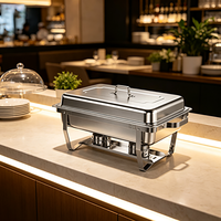 Chauffe-Plat Carré FLEYBuffet en Acier Inoxydable avec Réchaud à Alcool pour Mariages et Événements de Restauration