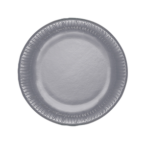 Assiettes en papier diamètre 23 cm, argentées, 10 pièces/paquet - Product Image 1