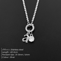 eManco Kleiner Kursiv-Schriftzug 'a' Anhänger Runder Klarer Zirkon Sternzeichen Strass Edelstahl Personalisierter Initialen-Schmuck