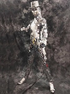 Funtoys-Costume miroir en argent brillant <span class=keywords><strong>2023</strong></span> pour hommes, combinaison de spectacle de danse avec étoiles populaires, costumes de chanteur à paillettes - Product Image 4