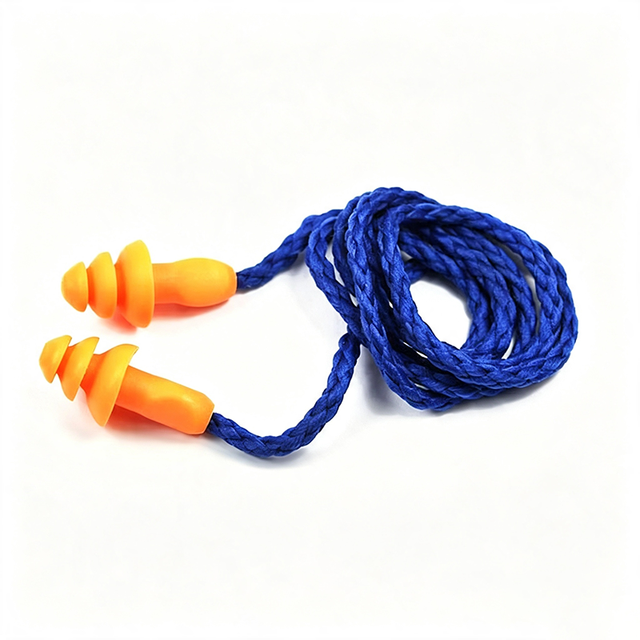 Reusable Wired Christmas Tree-shaped Waterproof Silicone Noise Cancelling Earplugs for Factories Construction and Workshops