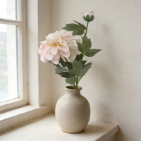 Bunga Dahlia Artificial Real Touch Terlaris Warna Putih Pink untuk Dekorasi Pernikahan, Rumah, Pesta, dan Buket Pengantin