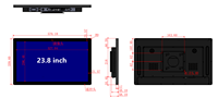 TC238N Monitor Industri Layar Sentuh Kapasitif 24 Inci, Tampilan IPS FULL HD 23.8 Inci