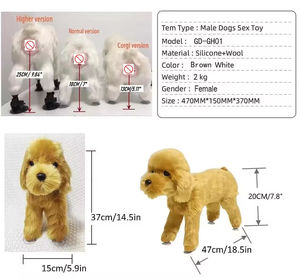 Mainan anjing realistis ramah lingkungan kualitas tinggi bahan TPR bulu lembut mainan seks pendamping suara bergetar bawaan untuk anjing - Product Image 3