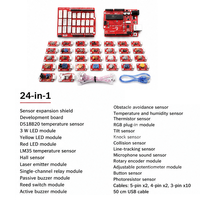 Kit de 42 capteurs en 1, module de capteurs pour Arduino UNO R3 avec écran LCD OLED, matrice de points, télécommande IR, servo 9G, pompe à eau, éducation STEM