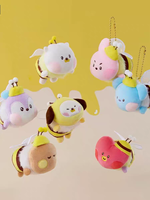 En gros, Série Abeille Koala Aries Biscuit Horse Rabbit avec étiquettes en papier, Pendentif Porte-clés Peluche 10-12CM