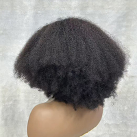 Letsfly 72 $ Promotion 4x4 fermeture à lacet perruques afro 18 pouces naturel noir 100% perruques de cheveux humains en gros prix disponible femmes noires