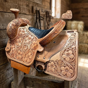 Selle d'équitation anglaise en cuir pur à 100 %, modèle NA53 personnalisé BS International, avec arceau en bois, bride et harnais de haute qualité et durables - Product Image 2