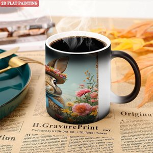 Mug Magique Thermosensible en Céramique Noir Givré 11oz pour Bureau d'Étudiant - Product Image 5