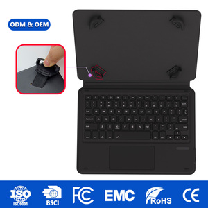Funda Universal para Tablet con Teclado de 4 Abrazaderas, 10.9-11 Pulgadas, con Panel Táctil, Soporte para Lápiz, Cubierta de Cuero PU Resistente a Golpes, ODM OEM - Product Image 1