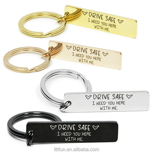 Portachiavi all'ingrosso Logo personalizzato oro nero argento metallo regalo guida sicuro ho bisogno di te qui con Me portachiavi portachiavi in acciaio inossidabile - Product Image 3