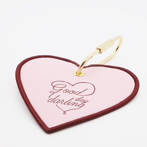 Portachiavi Personalizzato con Cuore Ricamato, Anello Portachiavi con Logo Intessuto su Misura per Bomboniere e Omaggi Promozionali Aziendali - Product Image 6