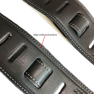 OEM ayarlanabilir genişlik elektro gitar askısı hakiki deri kemerler Vintage kabartma desen akustik gitar askısı - Product Image 6