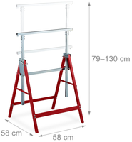 2x Heavy Duty 200kg Entièrement Réglable Leg Metal Saw Cheval Acier Pliant Travail Tréteaux Stand Menuiserie Travail Banc