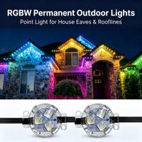Lampes à points LED de 30 mm, éclairage permanent, éclairage extérieur LED sur rail, 12 V, système d'éclairage LED extérieur permanent RGBW