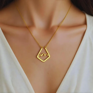 Nom personnalisé porte-bague collier montagne porte-bague collier personnalisé géométrique anneau gardien cadeau pour son médecin infirmière - Product Image 3