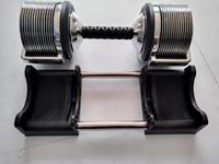 Jeu d'haltères à verrouillage rapide à usage commercial, avec logo personnalisé, incrément de 1kg et 32kg, haltères réglables avec poids libres