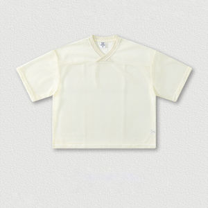 Custom Made Men's Loose Print Mesh <b>TShirt</b> Oversized <b>VNeck</b> Breathable Hollow Streetwear Summer Casual Short Sleeve Tee Drop - Product Image 4