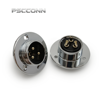 Connecteur circulaire d'aviation PSCCONN série GX GX16, 2, 3, 4, 5, 6, 7, 8, 9, 10 broches, avec bride à 3 trous, prise d'alimentation industrielle