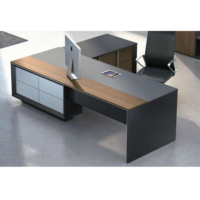 Bureau de direction moderne en bois, grand bureau de direction de luxe, bureau de direction, bureau d'angle pour ordinateur