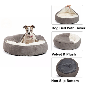 Cama para Mascotas Personalizada Hoopet, Cueva de Terciopelo para Gatos y Perros con Manta - Product Image 4