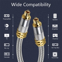 Câble à fibre optique Toslink transparent professionnel M/M, cordon audio numérique à fibre optique pour barre de son, téléviseur, système de cinéma maison