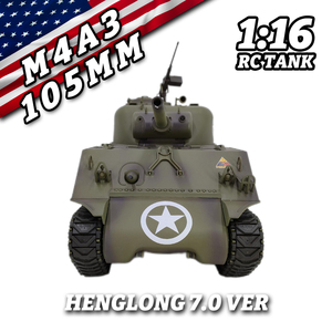Tanque RC 3898-1 EE. UU. Sherman M4A3 Modificación de tanque medio Torreta de 360 ° Modelo militar 2,4 Ghz RC Juguetes Tanque Hobby Regalo COOLBANK DIY - Product Image 6