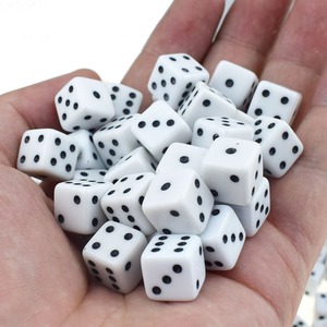 Bán Buôn 12Mm 14Mm 16Mm 18Mm 20Mm 22Mm Nhựa Vuông Xúc Xắc Trắng Với Chấm Đen - Product Image 5