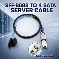 Câble de données 26P SFF-8088 Mini SAS vers 4 SATA 6 Gbit/s, blindage en feuille d'aluminium, cuivre étamé, pour extension de stockage de serveur