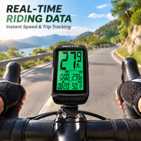 Komputer Sepeda Nirkabel Bikevee Layar 2.2 Inci Speedometer Tahan Air IPX7 Lampu Latar Hijau Dukungan Sepeda Ganda