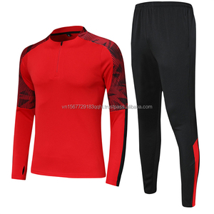 Conjunto Deportivo Unisex de Manga Larga con Media Cremallera y Estampado para Entrenamiento de Fútbol, Transpirable, de Secado Rápido, Anti-UV, Chaqueta para Otoño - Product Image 1