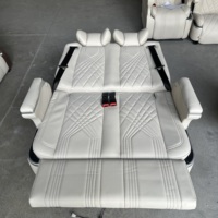 Canapé-lit double en cuir de luxe, inclinable et transformable en lit, conçu pour les camping-cars, les fourgonnettes, les Toyota Hiace, les MPV et les Sprinter.