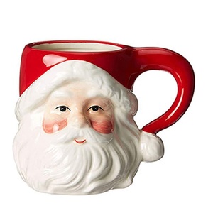 Navidad cerámica clásico Santa claus beber bebida tazas rojo y blanco conjunto de 4 medio 5,5 "x 3,9" x 4,1" - Product Image 1
