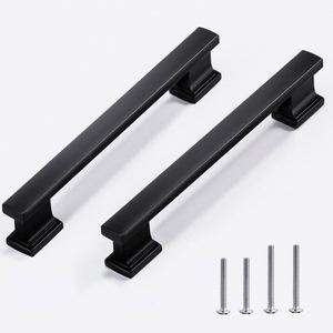 Offre Spéciale – Poignées de barre carrées modernes en nickel brossé noir style antique pour salle de bain, cuisine, chambre, tiroirs et armoires en zinc - Product Image 3