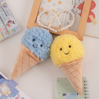 16cm Kawaii Alimentaire En Peluche Crème Glacée Pompon Porte-clés Doux Ours En Peluche Jouet avec PP Coton Sac De Remplissage Charme Pendentif