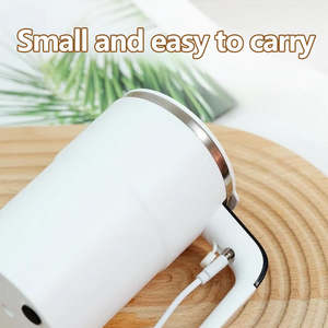 Mug de voyage à mélange automatique pour café protéiné, boîtier en plastique portable, alimentation électrique par batterie, affichage de la température pour les modes de vie nomades - Product Image 6