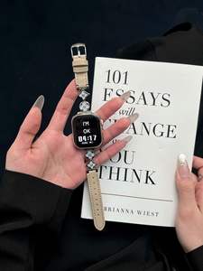 Bracelet de montre en cuir souple Upro Fashion pour Apple Watch 45mm 44mm 42mm 41mm, style bijoux, bracelet pour femme - Product Image 6