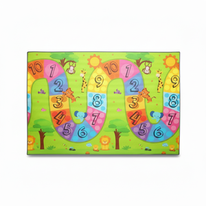 แผ่นรองเล่น XPE สำหรับเด็กทารก XPE สองด้านขนาด120x140x0.8ซม. แผ่นโฟมปลอดสารพิษกันน้ำแบบม้วนได้สีสันสดใสหมายเลขทางหลวงทำจากถนนผลิตจากไก่งวง - Product Image 1