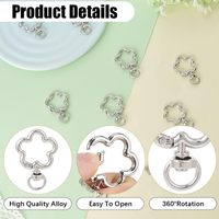 Lot de fermoirs mousquetons pivotants en métal en forme de fleur de prunier pour sacs, porte-clés et fabrication de bijoux