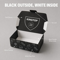 Boîte d'expédition rigide personnalisée pour burgers gastronomiques à emporter, avec fermeture à languette, impression noir mat et blanc, vente en gros directe usine